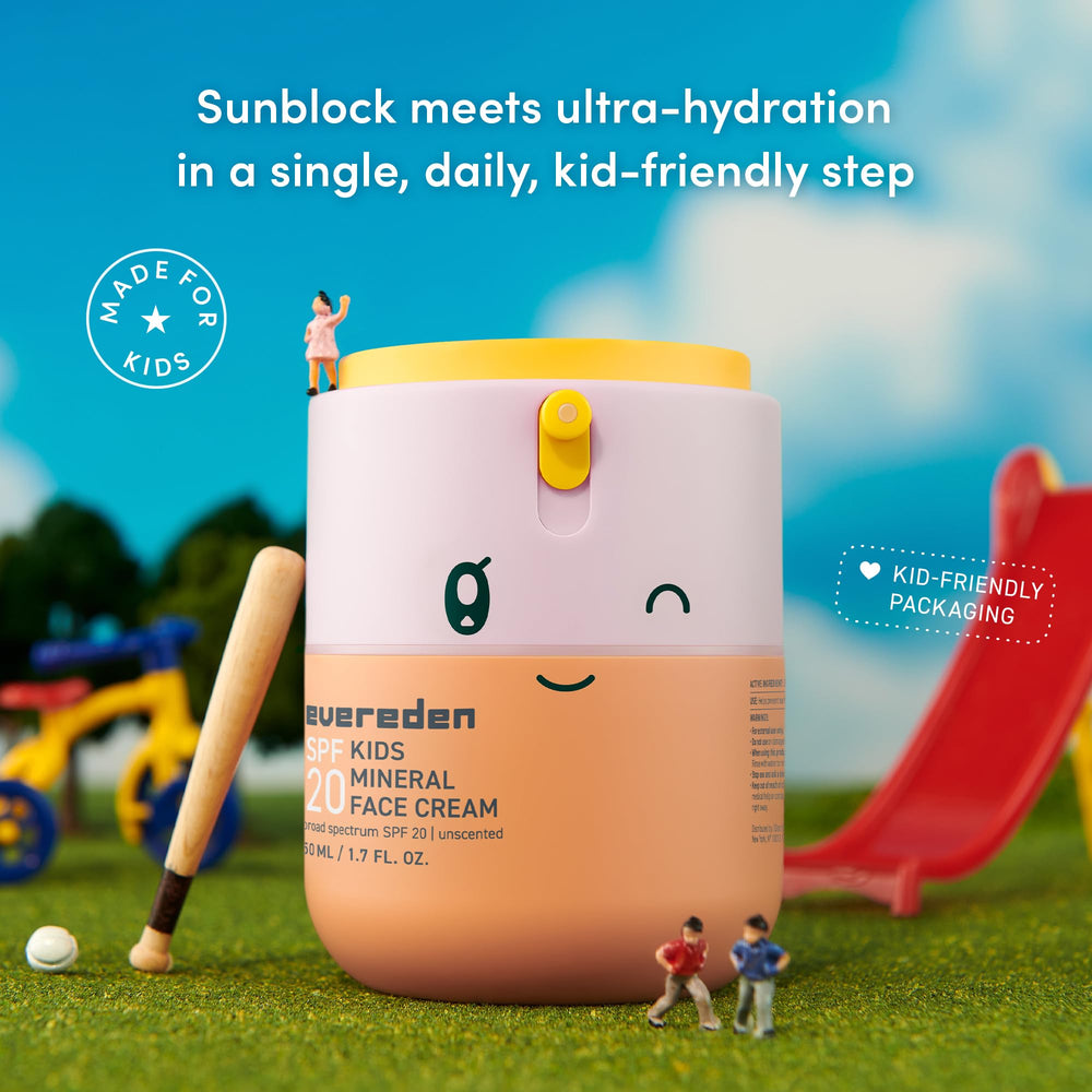 Evereden cream applied on child cheek offering gentle protection