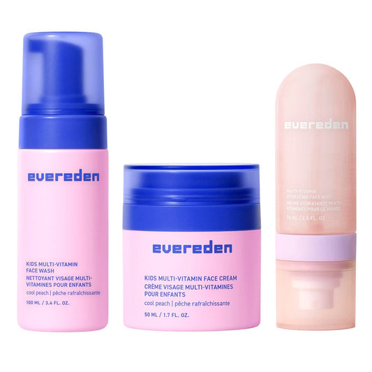 Evereden kids set front packaging showing trio and benefits