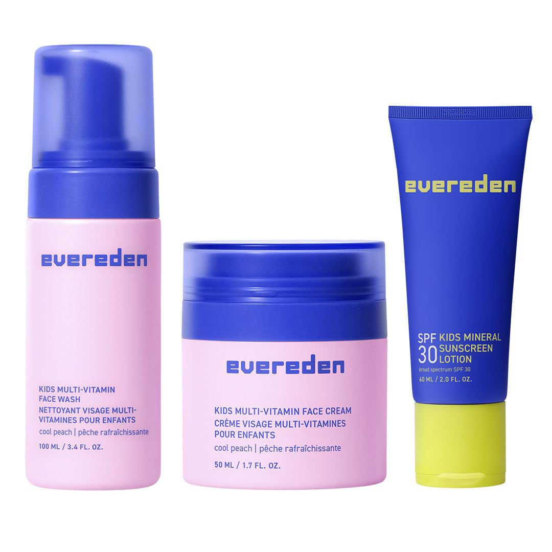 Evereden front packaging of the 1-2-3 routine set showing all three products and benefits