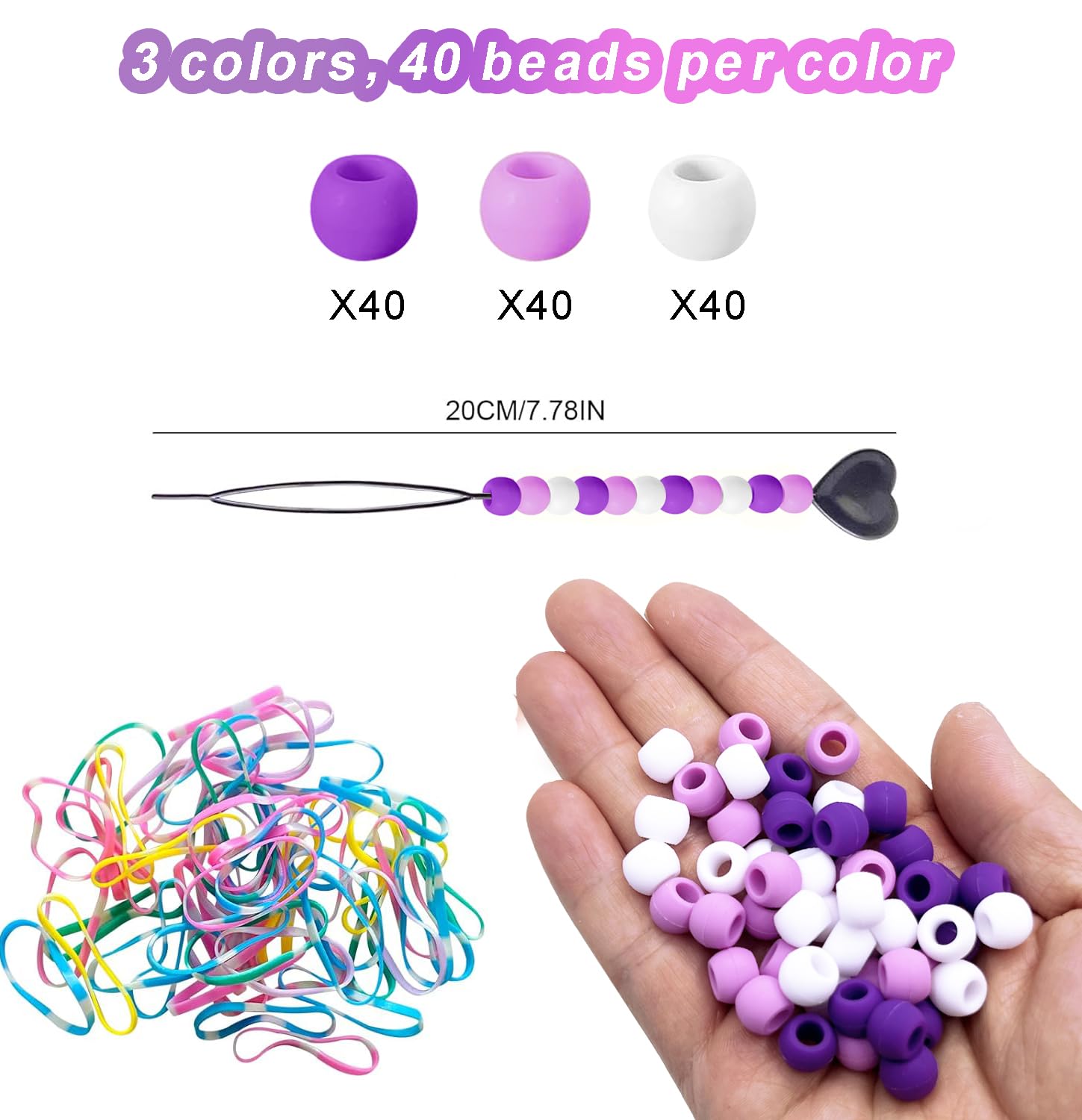 Everfunny beader tool with elastics displayed for quick bead threading benefit