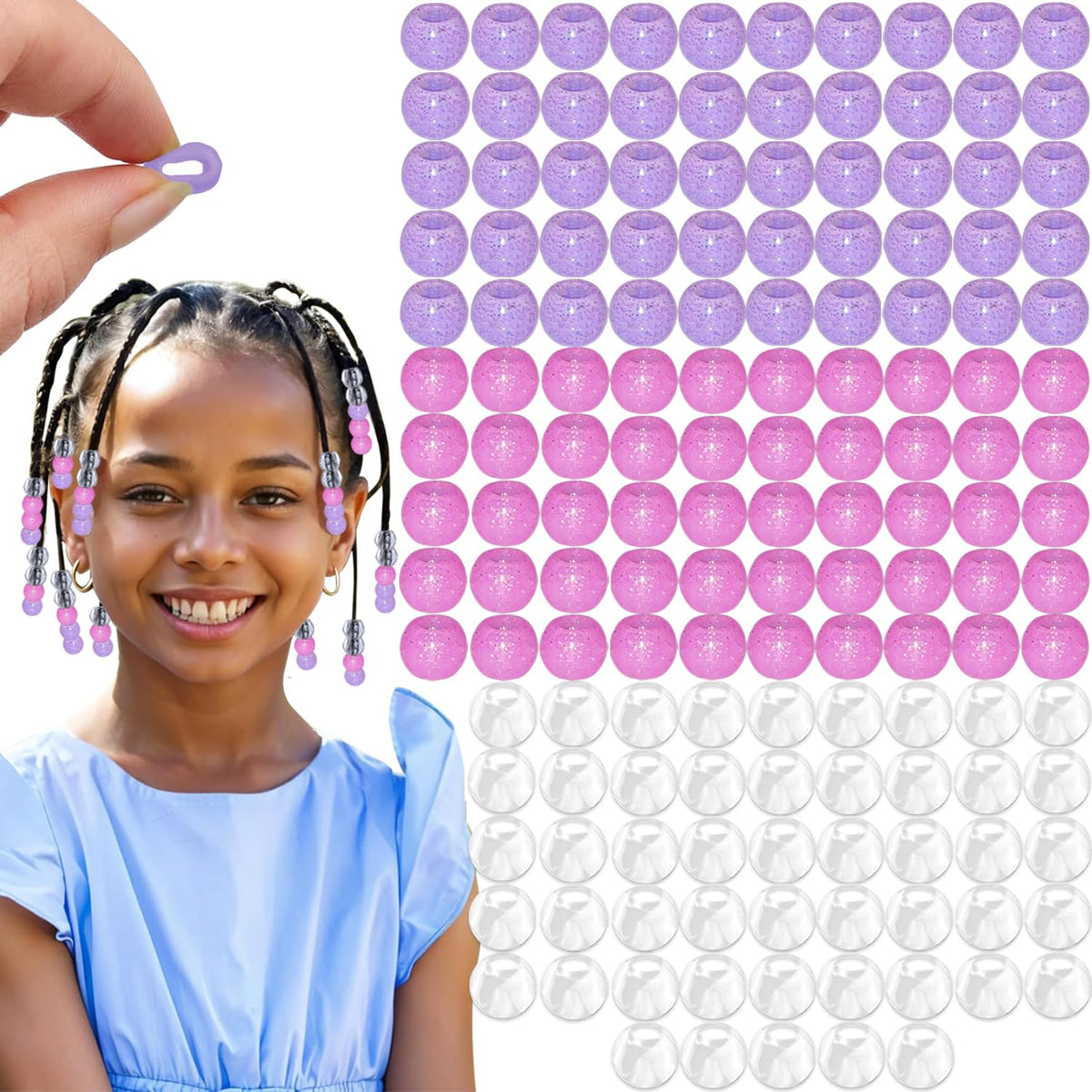 Everfunny front packaging showing 150 purple beads and easy storage benefit
