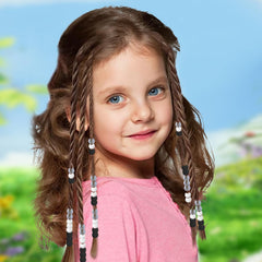 Everfunny lifestyle image of girl wearing colorful braided beads for playful look