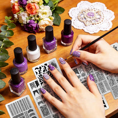 EVERJOYCRAFT plate next to ruler showing 12x6 cm size for full-nail coverage