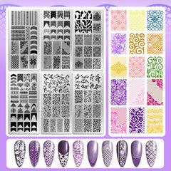 EVERJOYCRAFT using stamper to transfer design onto nail, illustrates easy at-home application