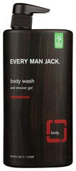 Every Man Jack cedarwood bottle front view showing natural scent and moisturizing clean