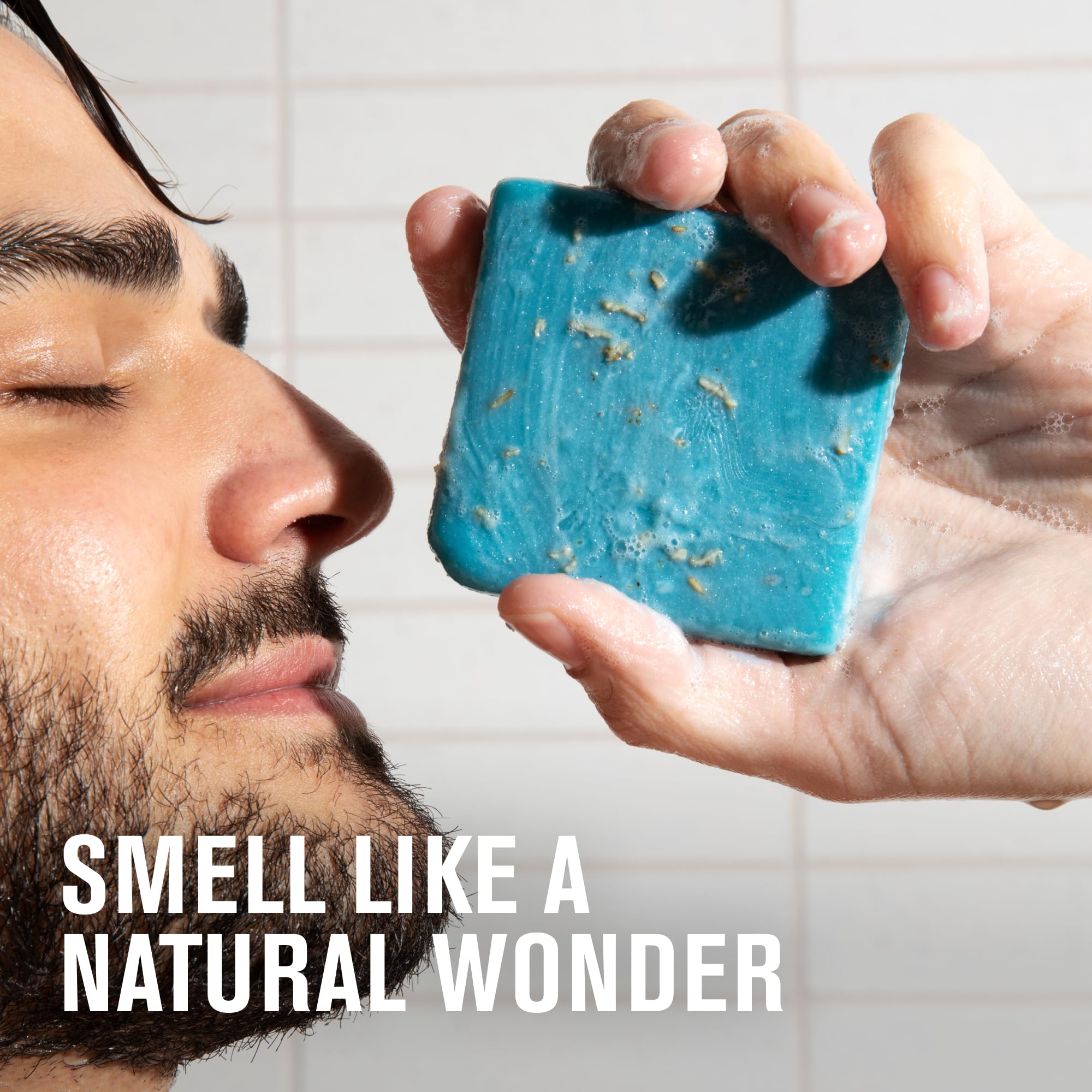 Every Man Jack lather in hands producing rich foam for efficient cleansing benefit