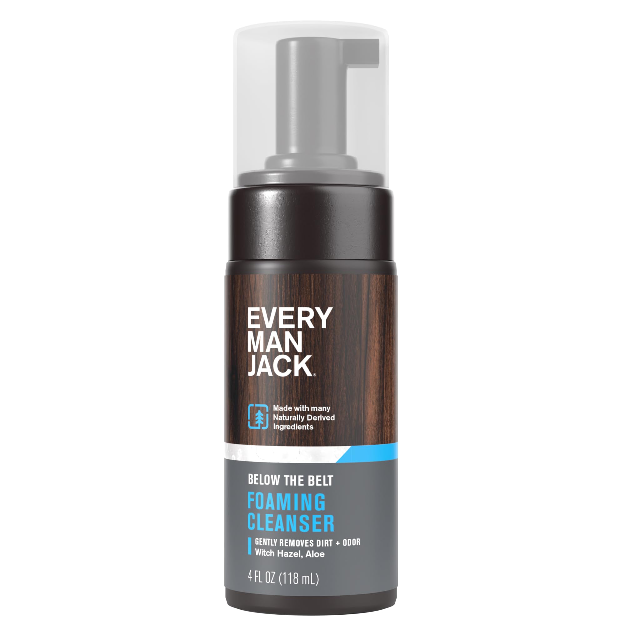 Every Man Jack front bottle view showing compact groin wash packaging and convenience