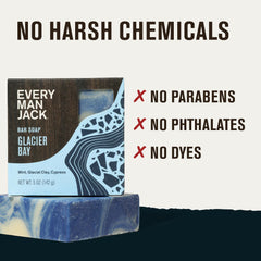 Every Man Jack bar beside towel on bathroom shelf indicating daily convenience