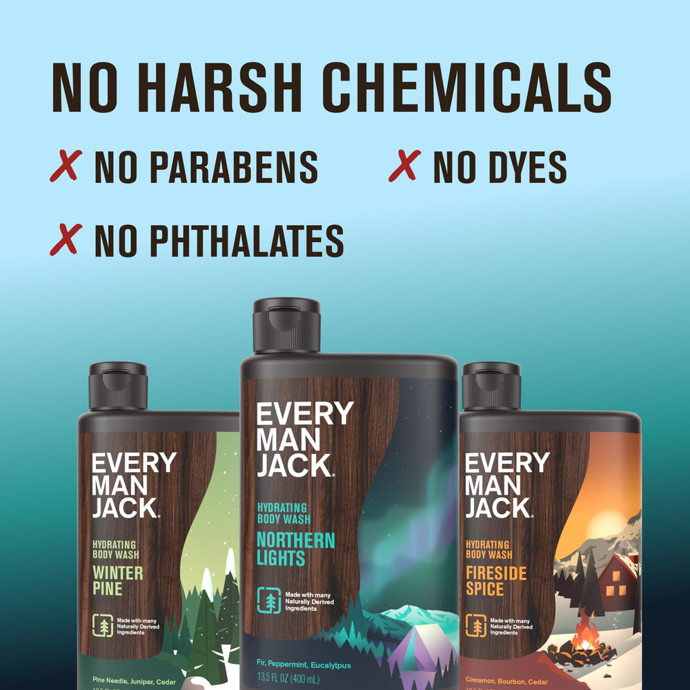 Every Man Jack ingredient callout with glycerin and coconut for gentle hydration