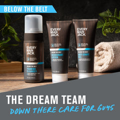 Every Man Jack being used in shower to illustrate targeted below-the-belt cleansing