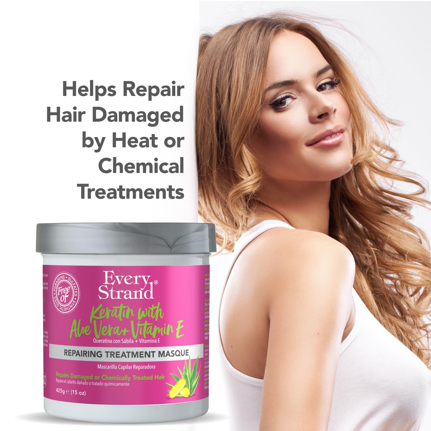 Every Strand applied to hair section in salon showing deep conditioning effect