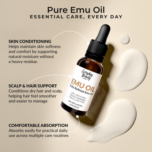 Everyday Beauty dropper dispensing oil for precise dosing and controlled application