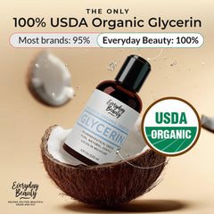 Everyday Beauty glycerin pouring from bottle highlighting smooth consistency and easy dosing