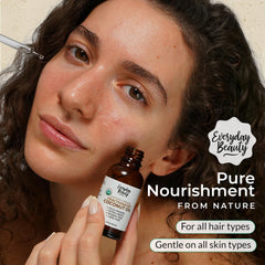 Everyday Beauty label showing USDA organic seal and ingredient clarity benefit