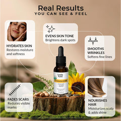 Everyday Beauty bottle in hand to show 1 fl oz scale for travel-friendly size