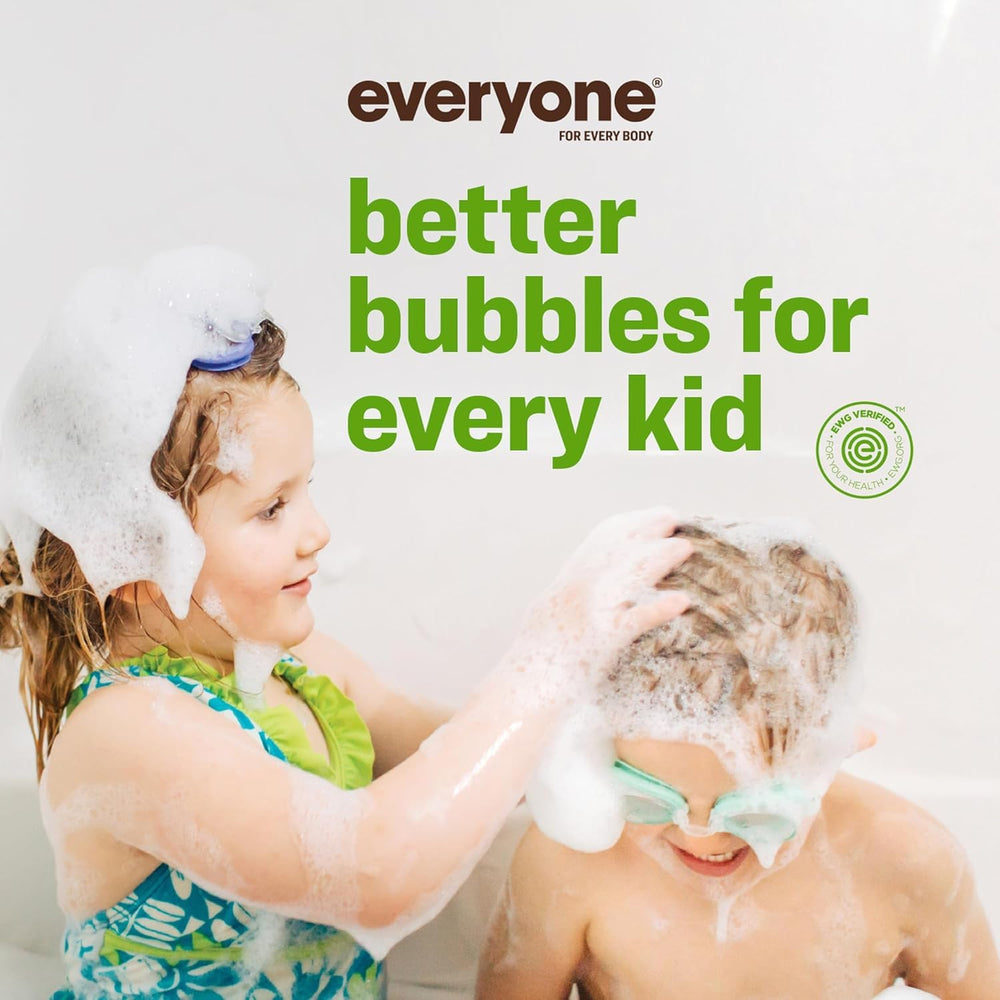 everyone bubble bath filling a tub with foam, playful bubbles encourage fun bath time
