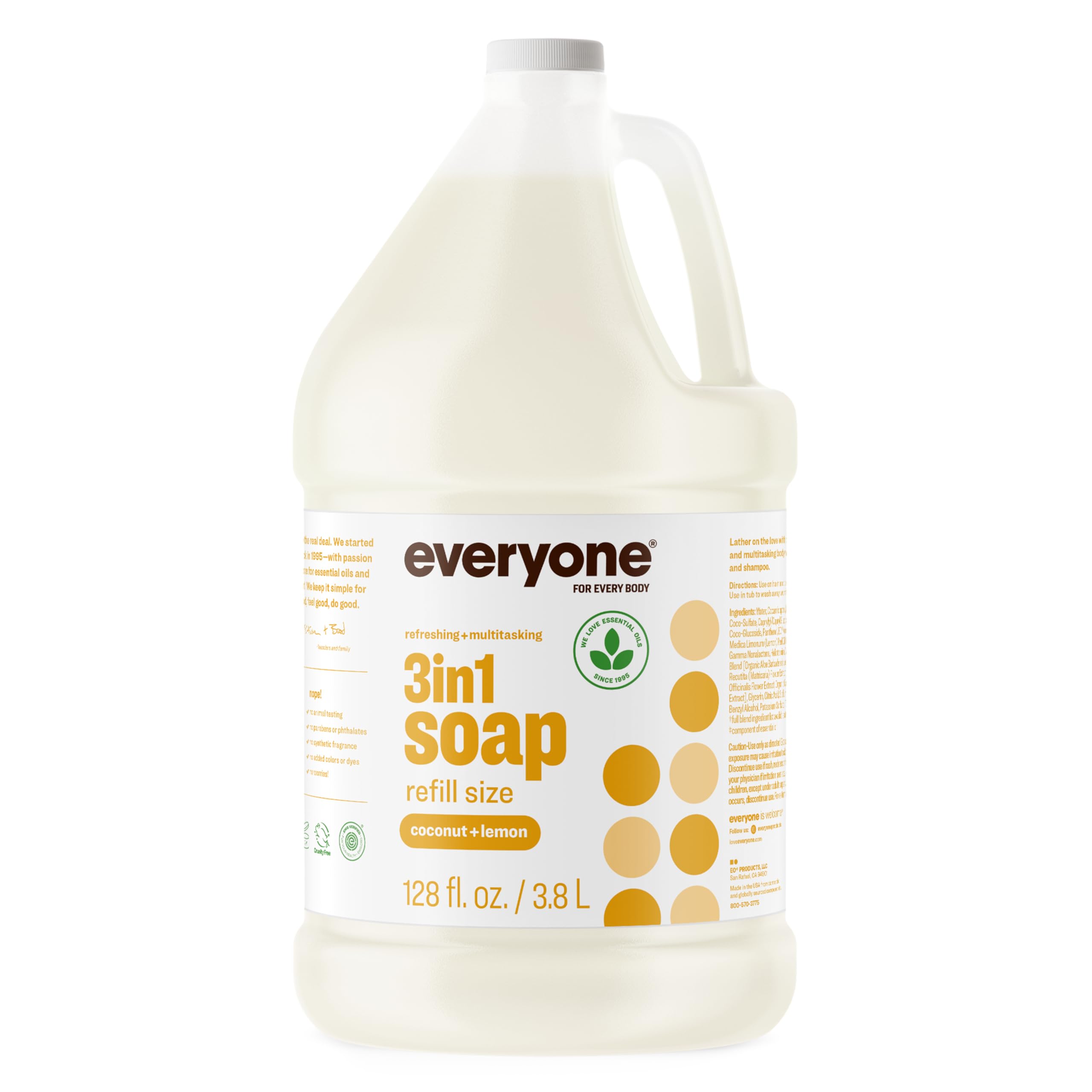 everyone 3-in-1 gallon front label showing scent and benefits