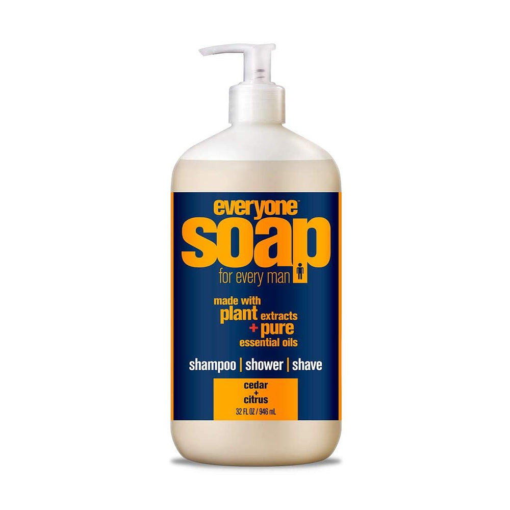everyone front bottle showing label and 32 oz size, sustainable recycled plastic benefit