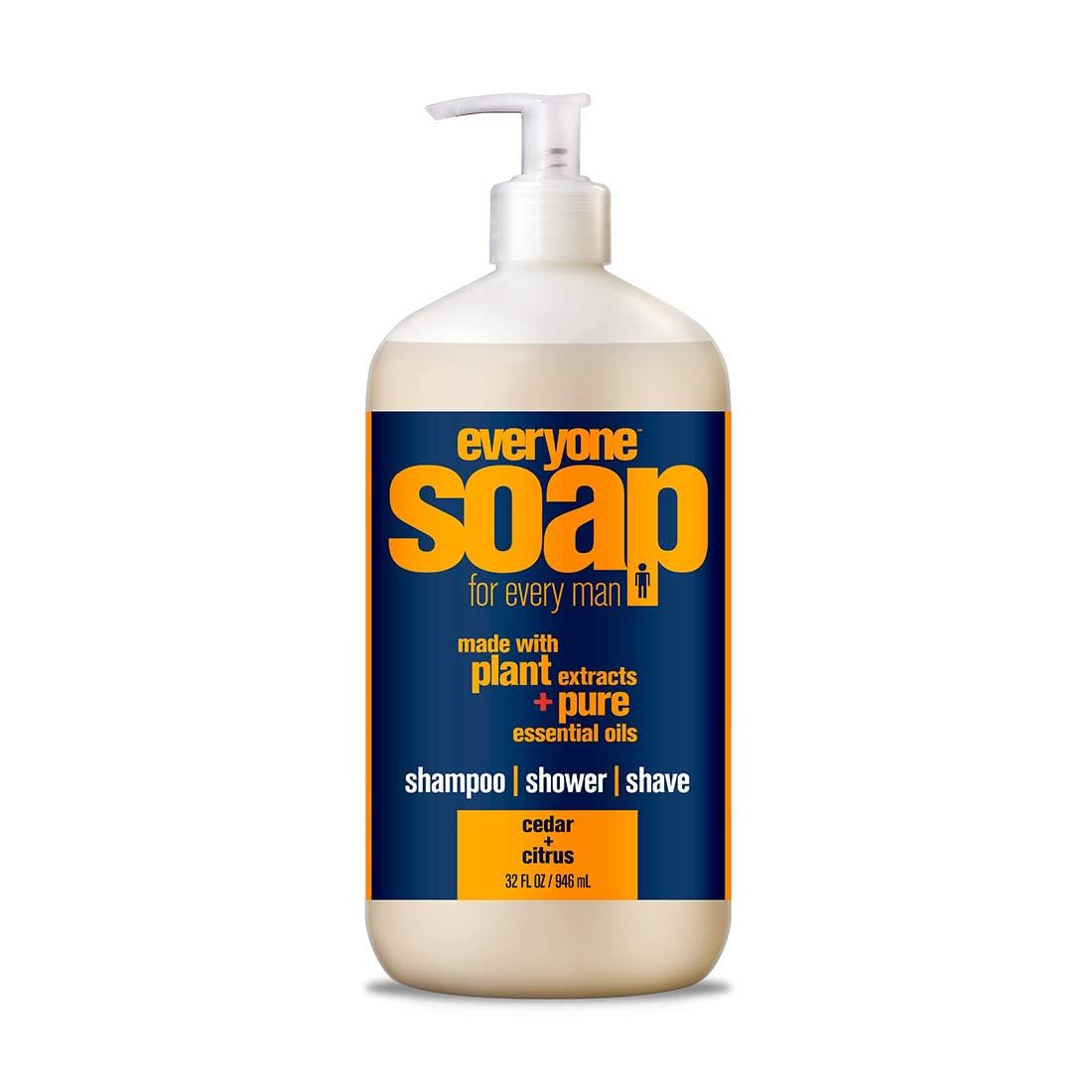 everyone front bottle showing label and 32 oz size, sustainable recycled plastic benefit
