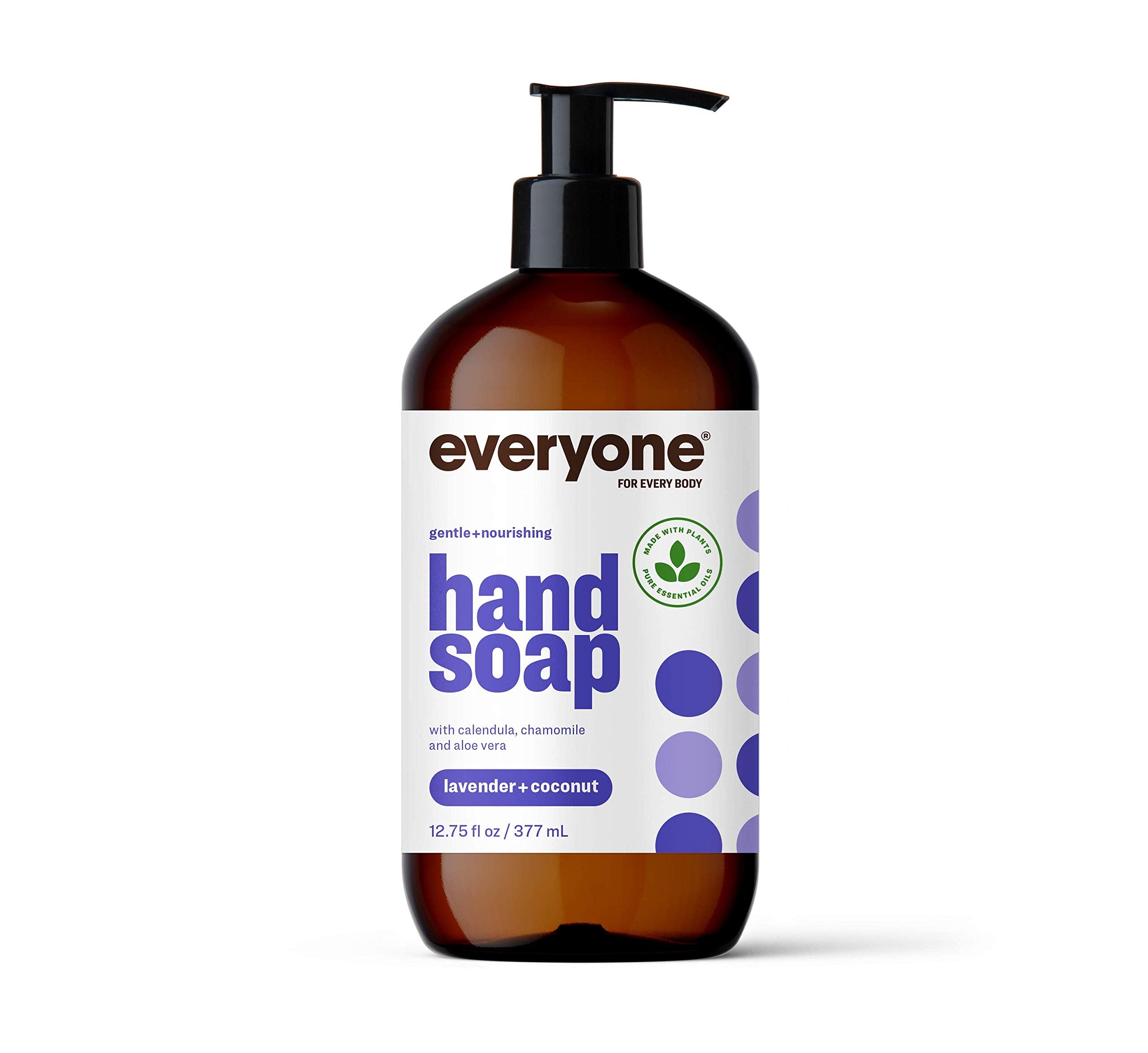 everyone front bottle showing label and calming lavender-coconut scent benefit