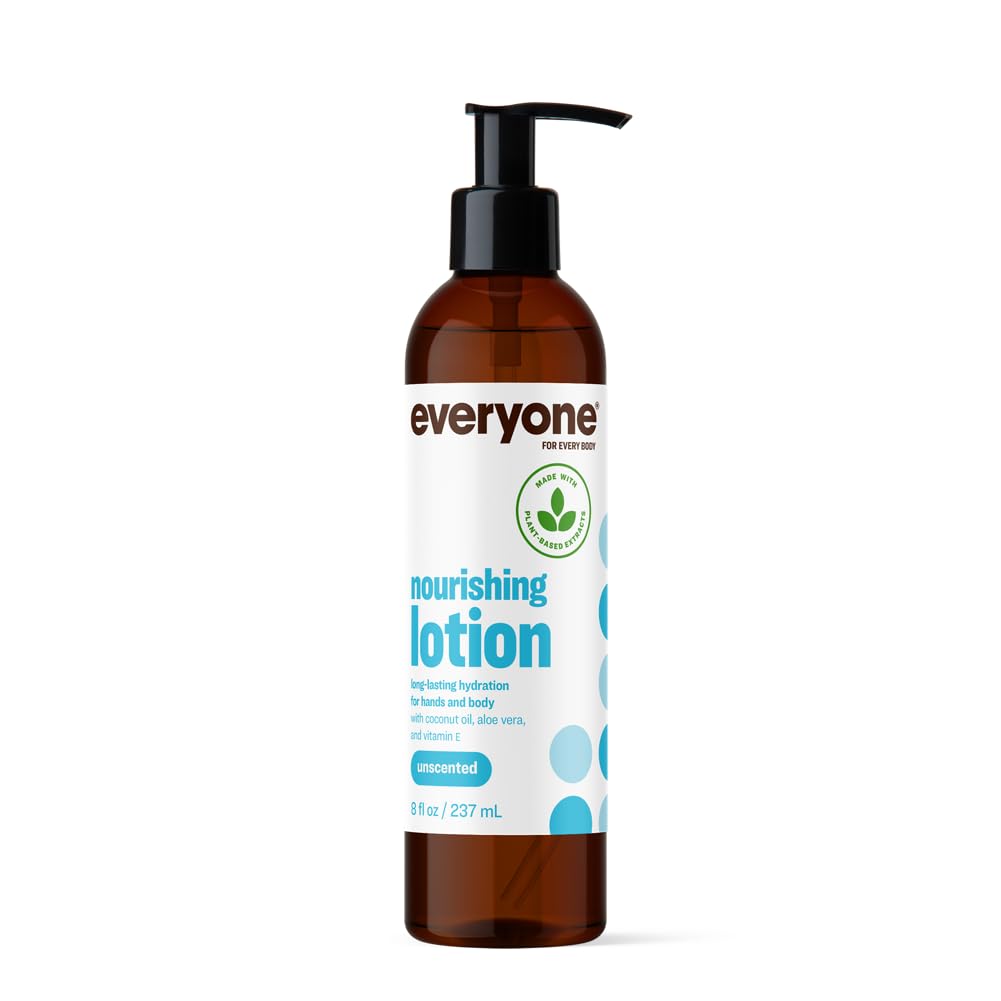 Everyone lotion front packaging showing bottle and label, clear product benefit