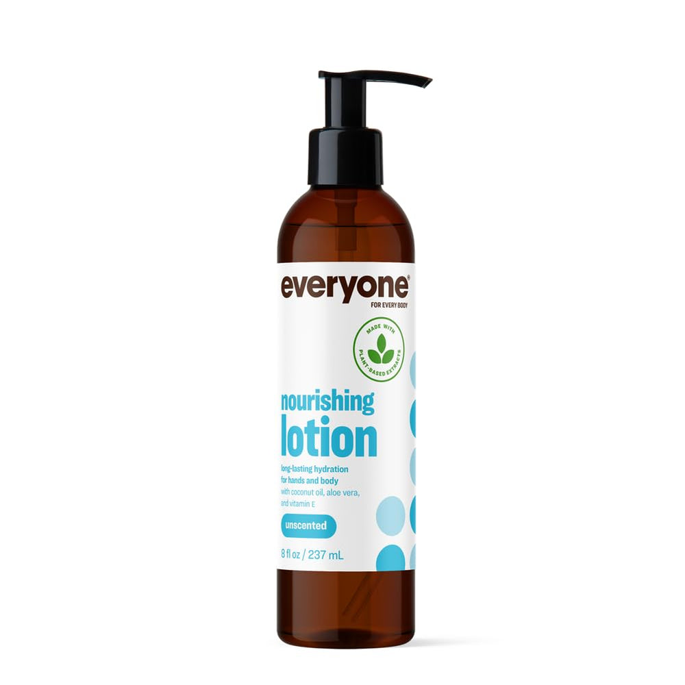 Everyone lotion front packaging showing bottle and label, clear product benefit