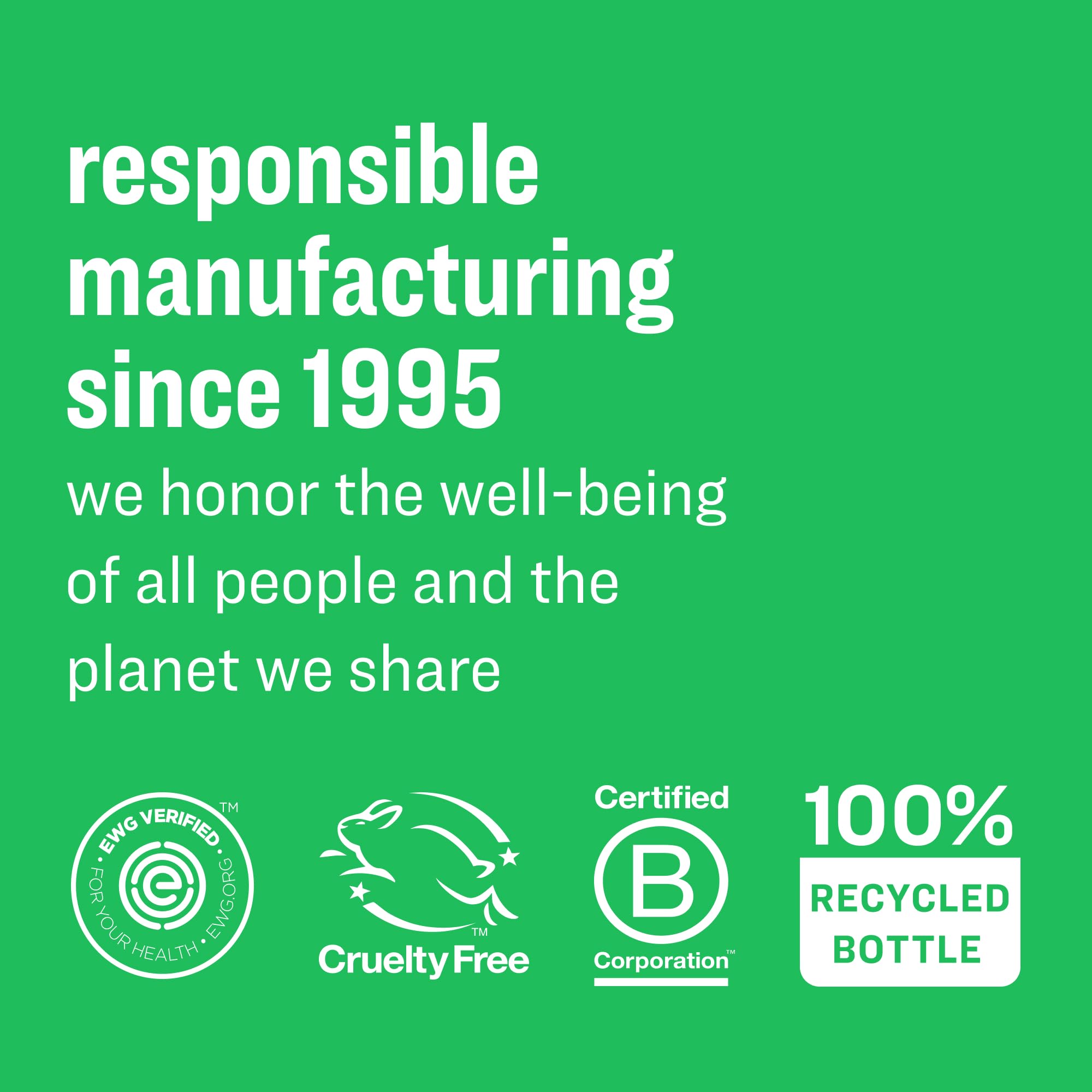 everyone for every body bottle label highlighting recyclable packaging benefits