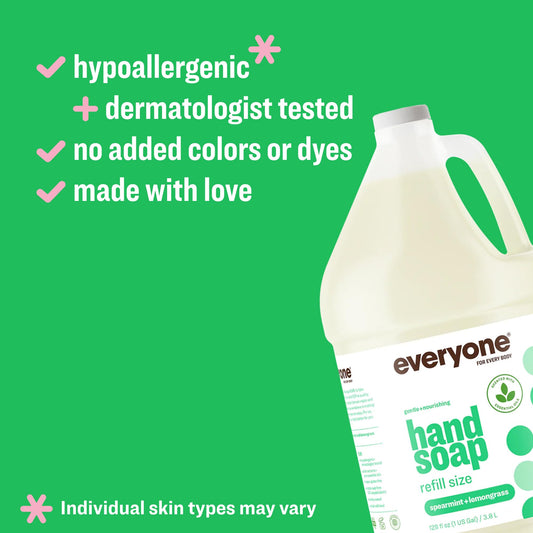 everyone close-up of product label highlighting spearmint and lemongrass essential oils