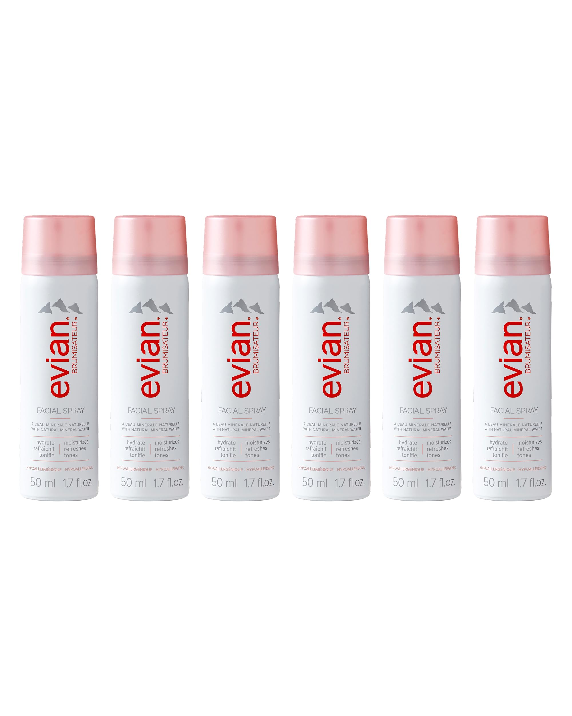 BRUMISATEUR Evian front packaging showing compact travel can benefit convenience
