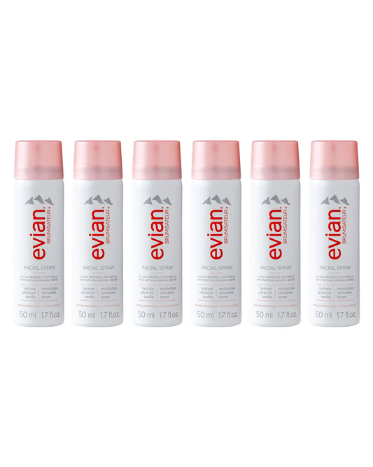 BRUMISATEUR Evian front packaging showing compact travel can benefit convenience