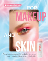 BRUMISATEUR Evian spray applied to face demonstrating quick refresh benefit
