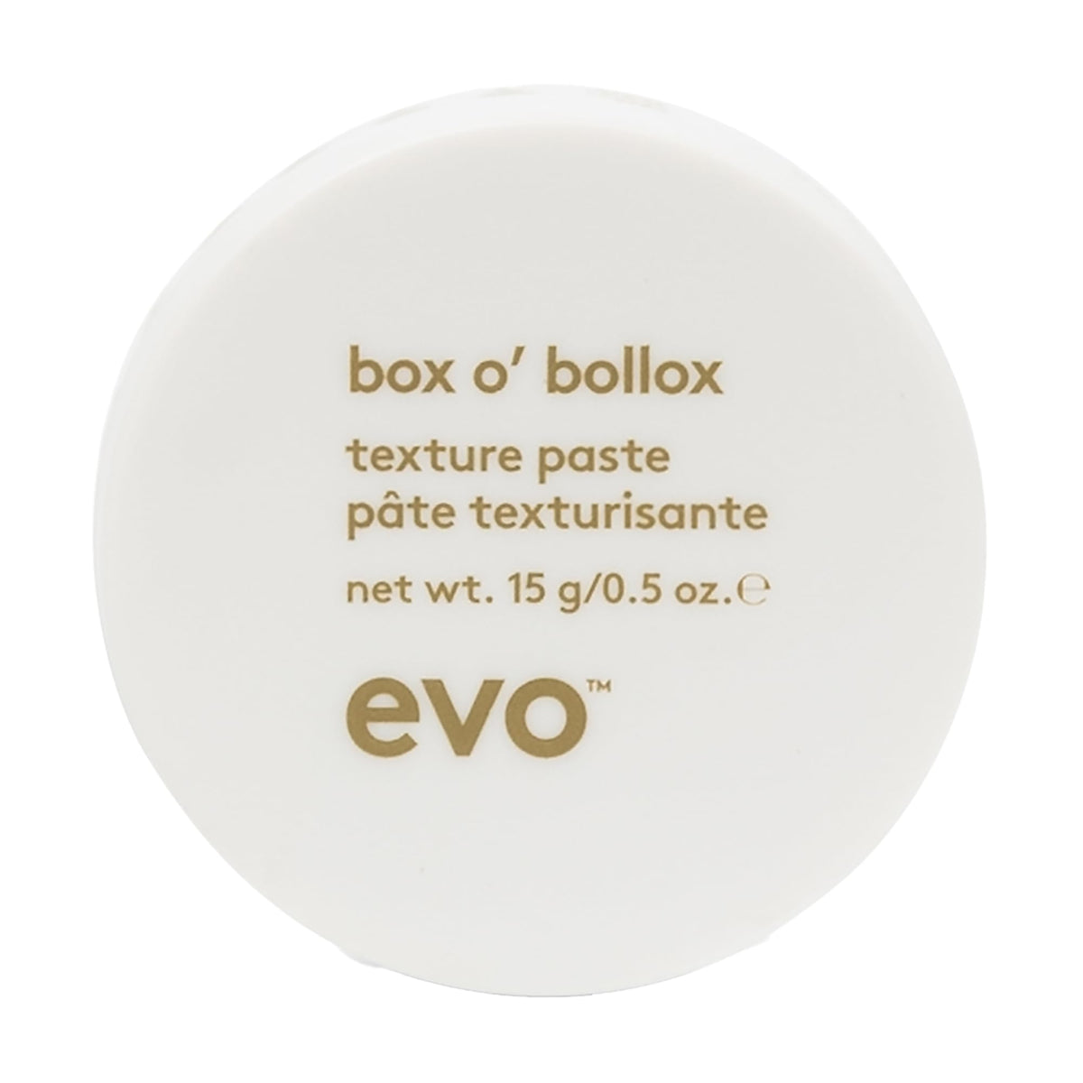 EVO Box O' Bollox front jar showing label and compact travel size benefit