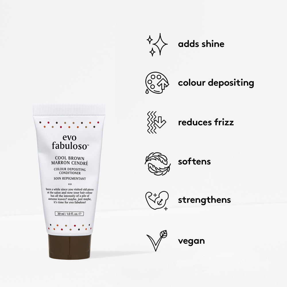 EVO Fabuloso Cool Brown creamy texture swatch showing pigment and conditioning