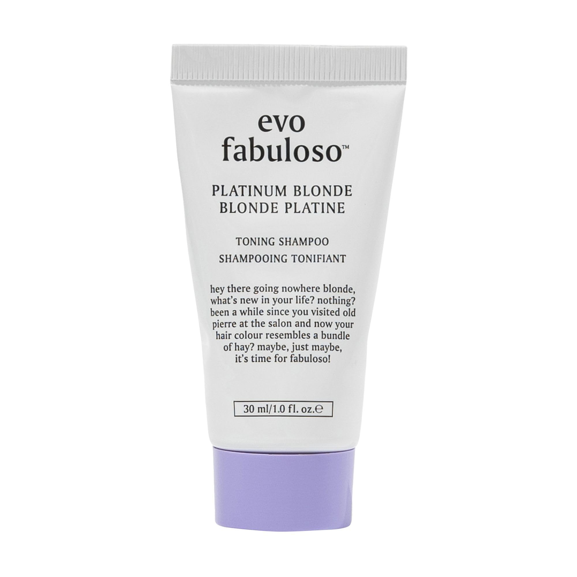 EVO bottle front packaging showing product name and travel size benefit