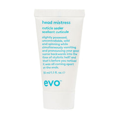 EVO Head Mistress front packaging showing product and travel-sized benefit