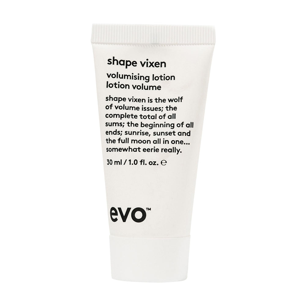 EVO Shape Vixen front packaging showing travel-size tube and easy dosing benefit