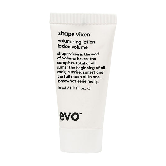 EVO Shape Vixen front packaging showing travel-size tube and easy dosing benefit