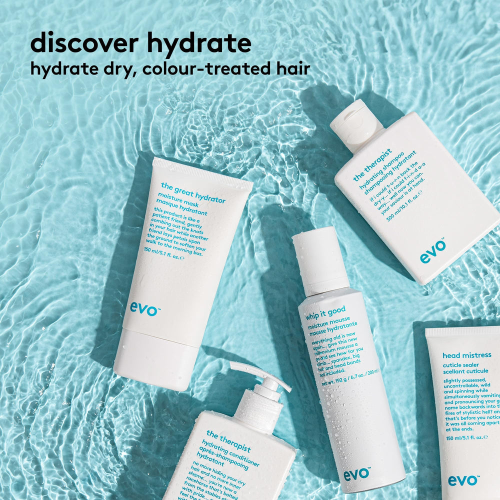 EVO rich foam lather close-up showing hydration and detangling effect