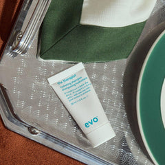EVO shampoo texture pouring to show moisturizing, sulfate-free formula