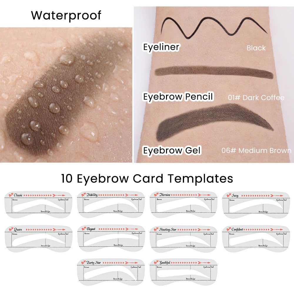 evpct model applying stencil and pomade for symmetrical brows with quick results