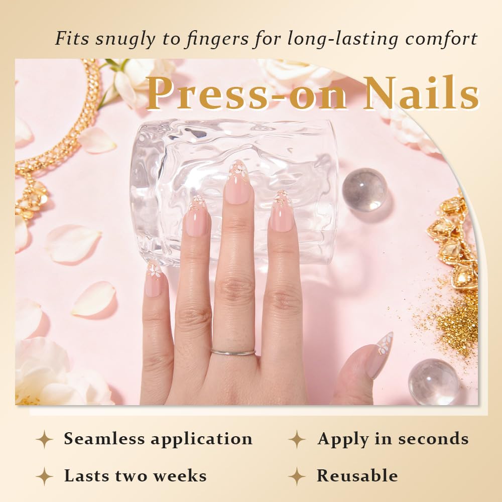 evpct application in hand press-on demo showing quick, salon-style results at home