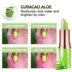 evpct applied on lips showing color-changing tint and natural enhancement