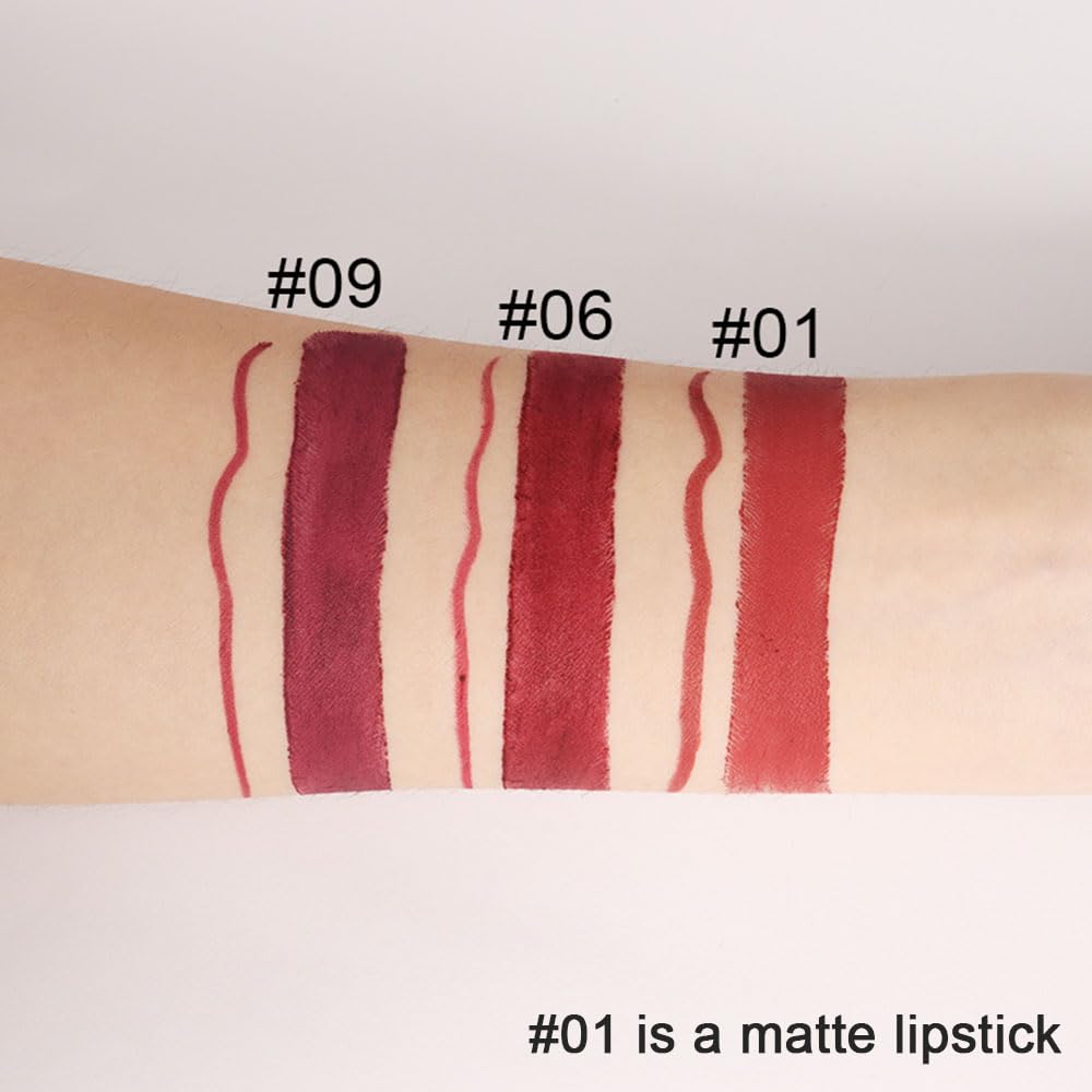 evpct application on lips demonstrating smooth matte finish and even coverage benefit