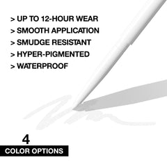 evpct blue pencil applied on eyelid offering a pop-of-color benefit