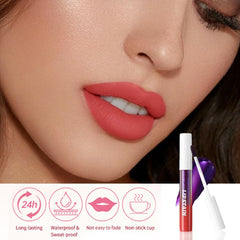 evpct brown shade swatch on lips, richer definition and warmth