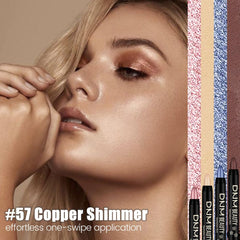 evpct close-up shimmer finish on eyelid demonstrating metallic payoff