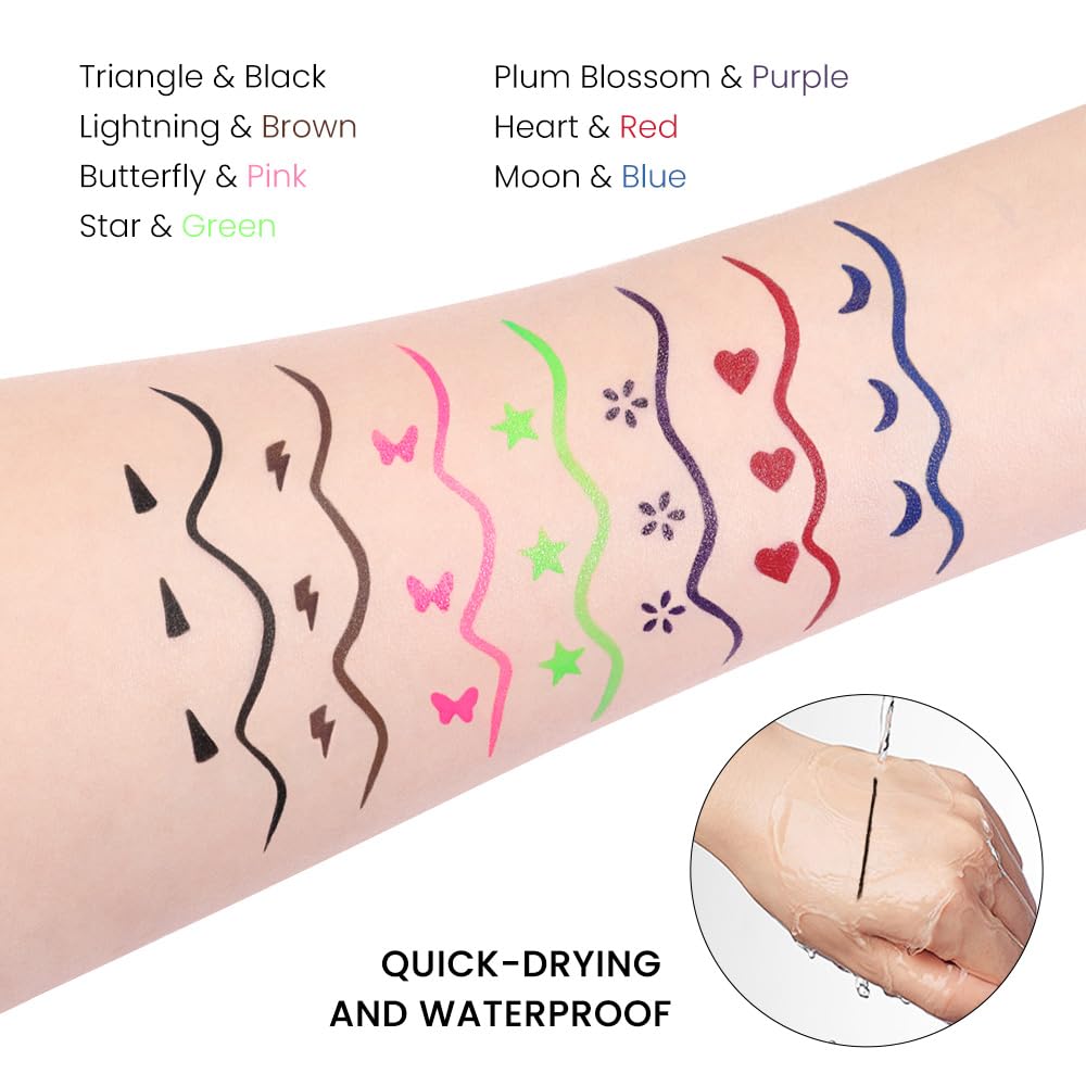 evpct color swatches on wrist showing seven pigments for easy color comparison