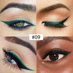 evpct eyeliner drawing a wing on eye demonstrating controlled, sharp lines