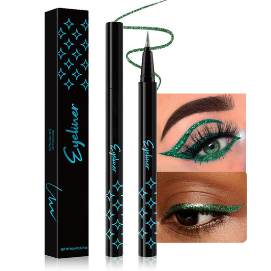 evpct emerald pen front view showing slim metallic green barrel and cap