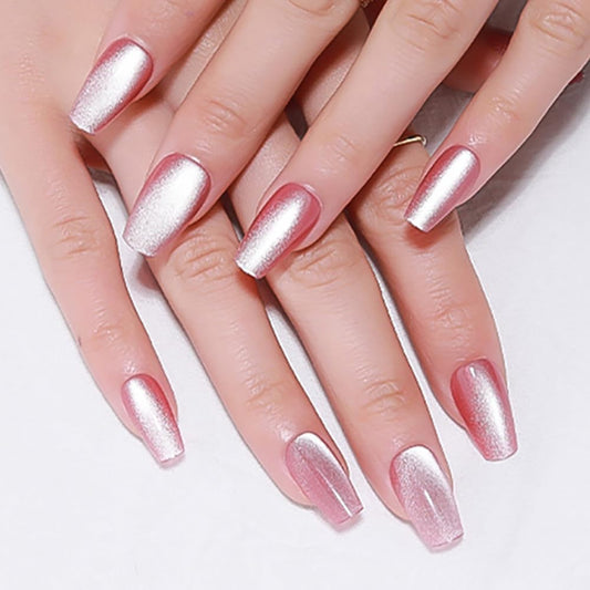 evpct front packaging showing plum pink cat eye nails and benefit of ready-to-use set